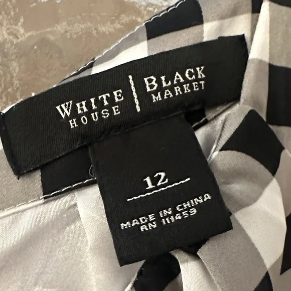 White House Black Market Black and White Gingham Midi Dress - Picture 3 of 11